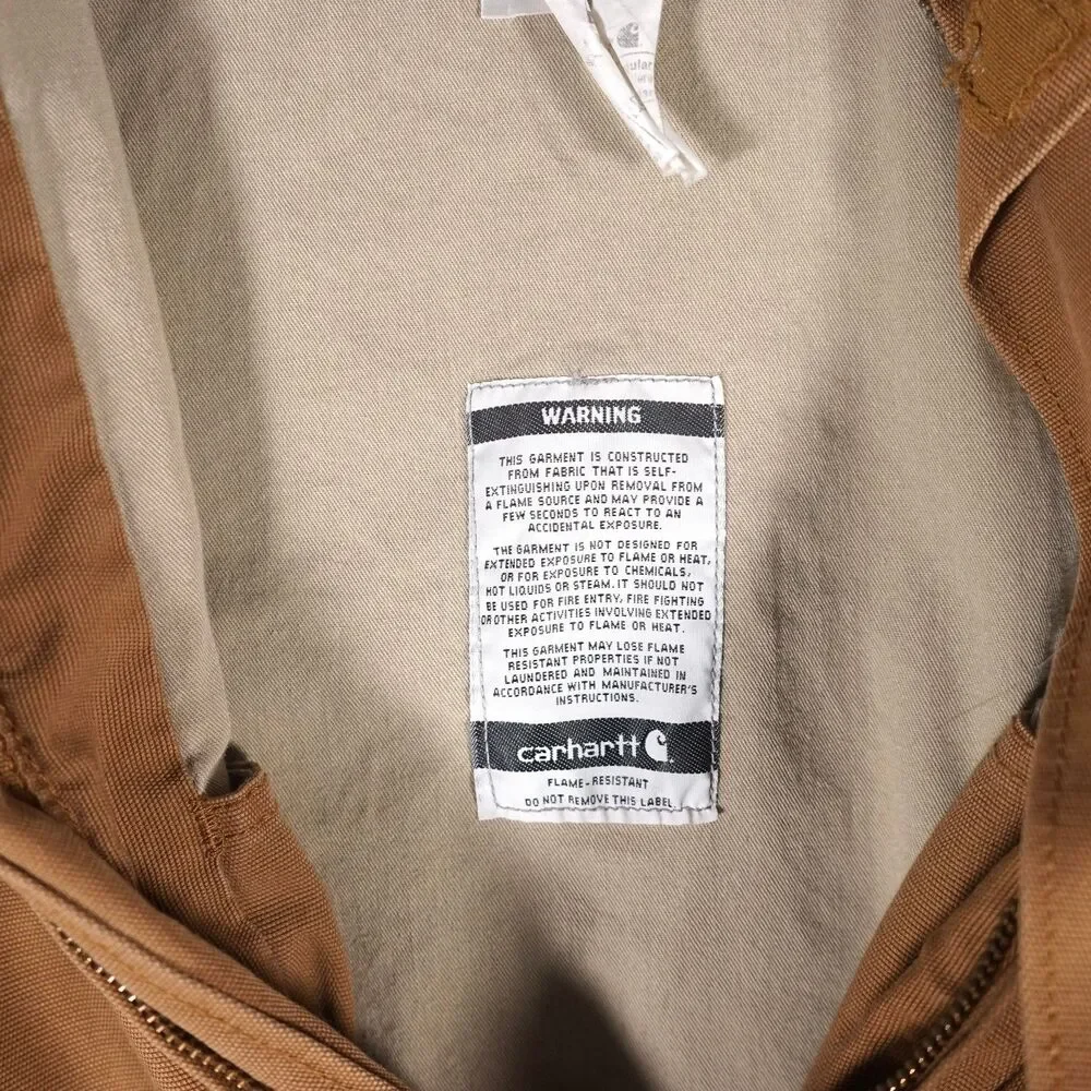 Carhartt FR Jacket Full Zip Made in USA Union Tan Brown 2XL